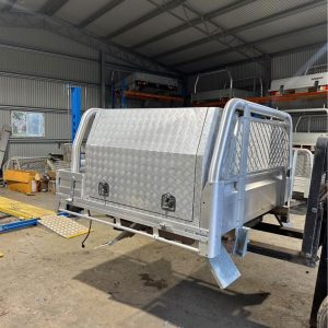 TipTop Dual Cab Aluminium Tray Package with Ladder Rack, Trundle Tray & Toolboxes
